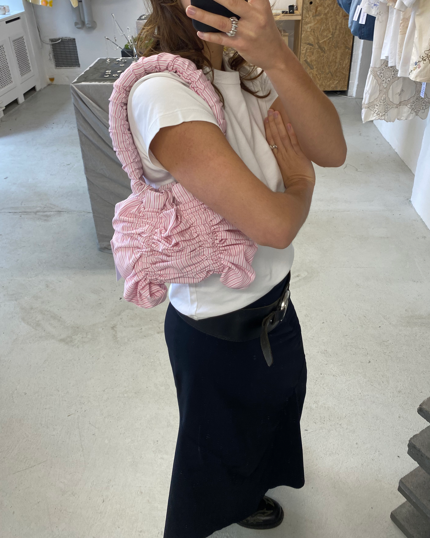Pillow Shoulder bag PINK STRIPES