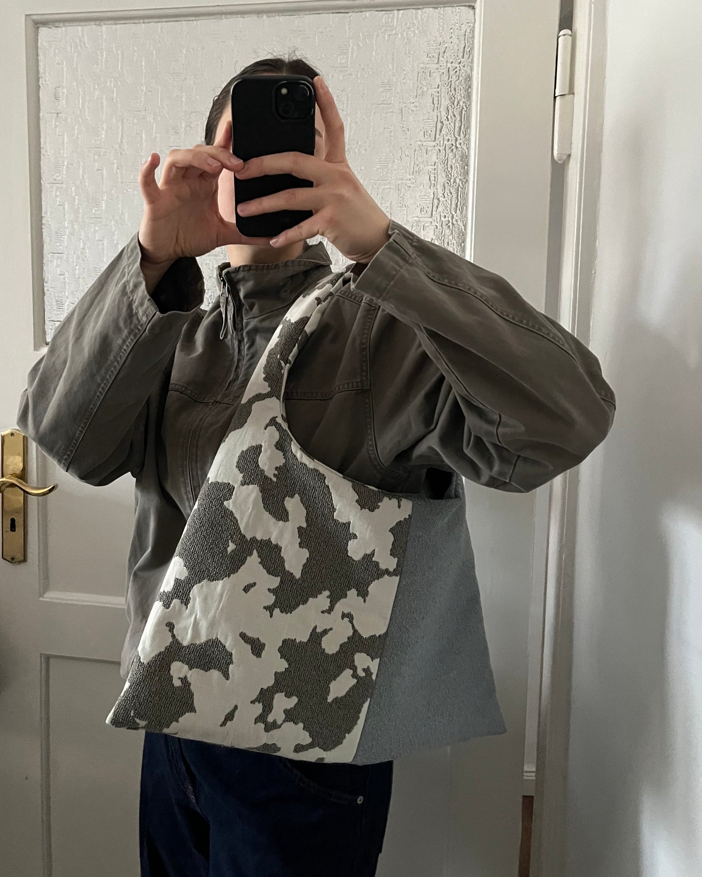 Large Shoulder Bag BLUE COW