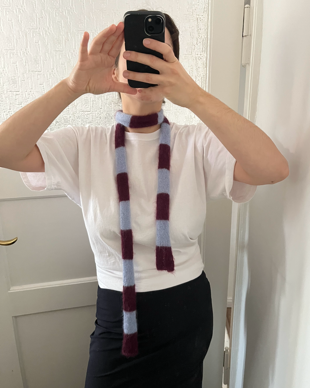 Striped Scarf Mohair Silk 01